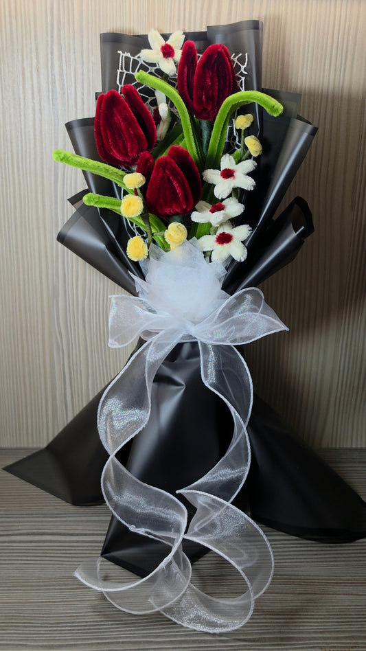 Red Velvet Tulip Mini Bouquet
