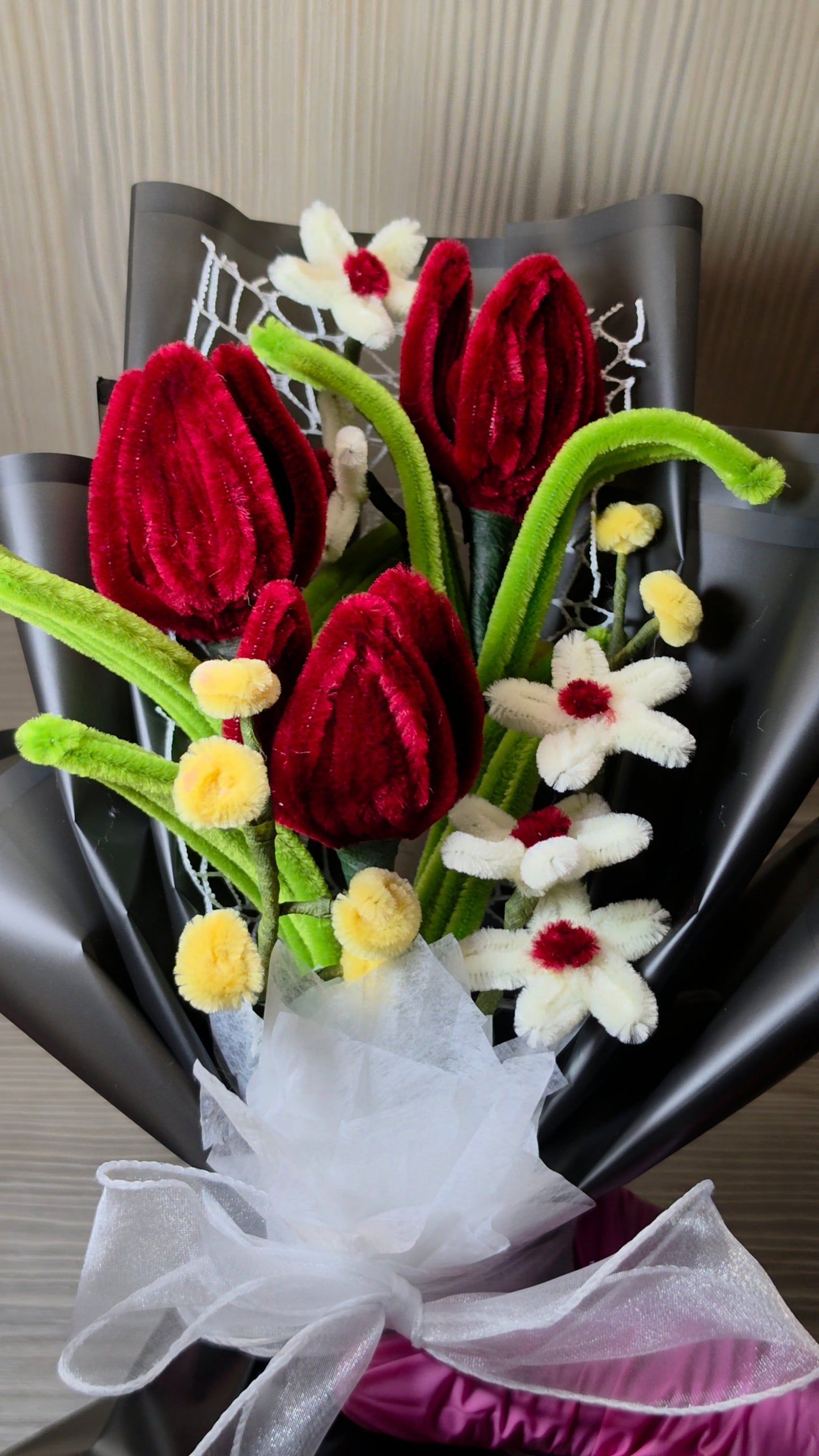 Red Velvet Tulip Mini Bouquet